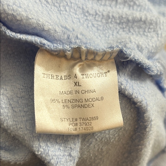 Threads 4 Thought Light Blue Long Sleeve Tunic Sweatshirt - Picture 6 of 8